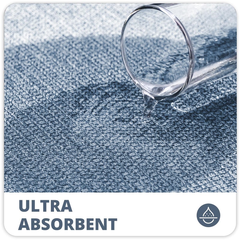 Bosap Bath Mat,Ultra Thin Bathroom Rugs,Rubber Bath Mats for Bathroom,No Slip Bath Rugs,Quick Dry,Machine Washable,Low Pile,Absorbent,Shower Outside,Sink,Home Decor Accessories.Blue,1'5"x2'3"(17x27inch) - Image 3