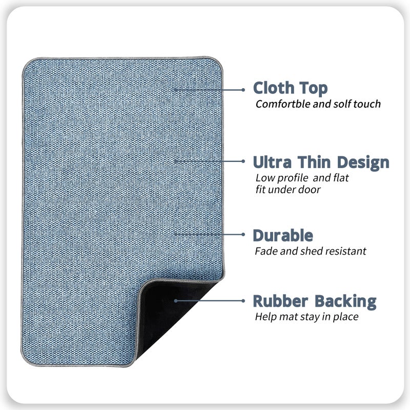 Bosap Bath Mat,Ultra Thin Bathroom Rugs,Rubber Bath Mats for Bathroom,No Slip Bath Rugs,Quick Dry,Machine Washable,Low Pile,Absorbent,Shower Outside,Sink,Home Decor Accessories.Blue,1'5"x2'3"(17x27inch) - Image 2