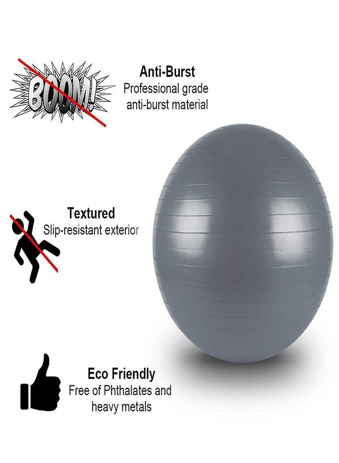 Forgesy Anti Burst Yoga Exercise Gym Ball with Foot Pump - Durable, Slip-Resistant, Professional Grade for Home Workouts, Yoga, Pilates, and Physical Therapy - Image 4