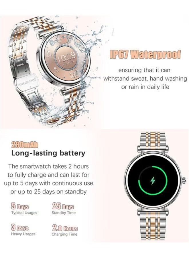 RollsTimi  Ladies Smart Watch Fitness Sports Watch Waterproof Smart Watch 1.27"HD touch Screen Fitness Tracker And Heart Rate Measurement - Image 2