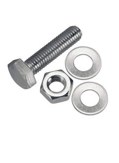Generic 12 pcs Hex Head Screw Bolts Nuts & Washers Fully Thread GI Plain Finish Bolt Set. (20, 60MM)  - Image 3