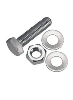 Generic 12 pcs Hex Head Screw Bolts Nuts & Washers Fully Thread GI Plain Finish Bolt Set. (20, 60MM)  - Image 2