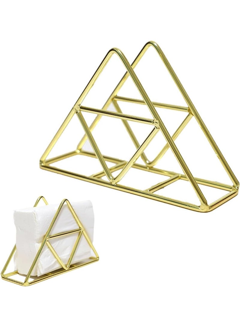 سوفام حامل المناديل للطاولة، حامل الورق المعدني المستقل لسطح المطبخ، منظم ورق المناديل الثقيلة، حامل موزع المناديل المتينة لطاولة الطعام في المطعم المنزلي (ذهبي) - Image 1