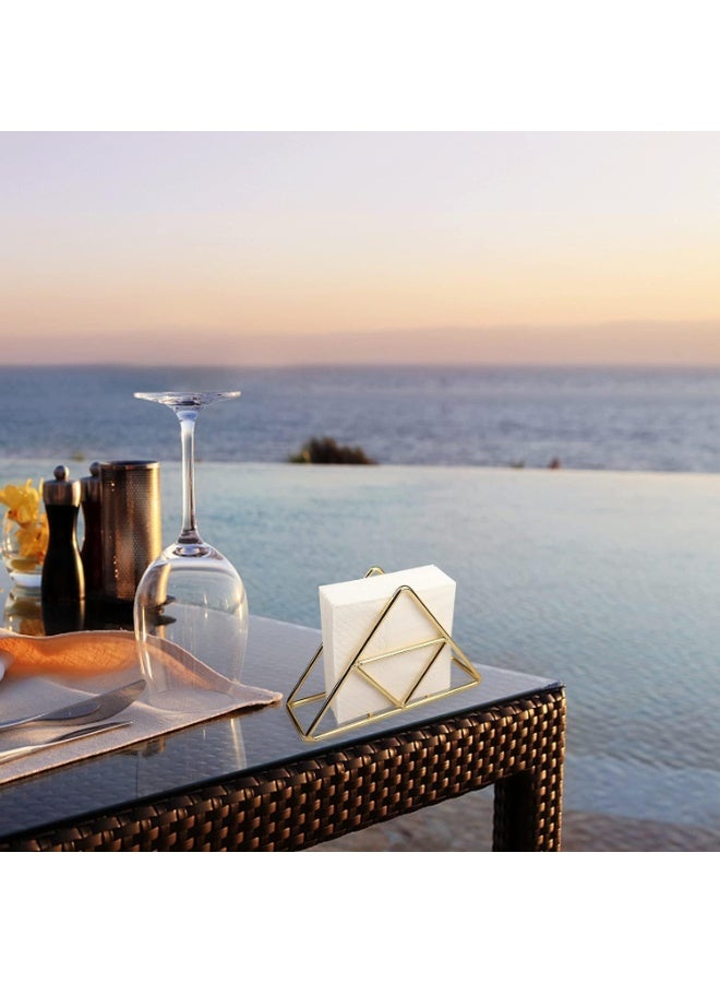 سوفام حامل المناديل للطاولة، حامل الورق المعدني المستقل لسطح المطبخ، منظم ورق المناديل الثقيلة، حامل موزع المناديل المتينة لطاولة الطعام في المطعم المنزلي (ذهبي) - Image 5