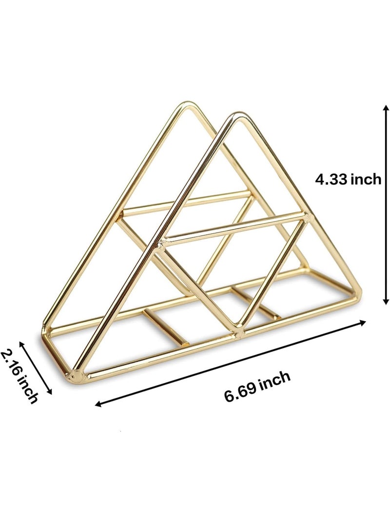 سوفام حامل المناديل للطاولة، حامل الورق المعدني المستقل لسطح المطبخ، منظم ورق المناديل الثقيلة، حامل موزع المناديل المتينة لطاولة الطعام في المطعم المنزلي (ذهبي) - Image 3