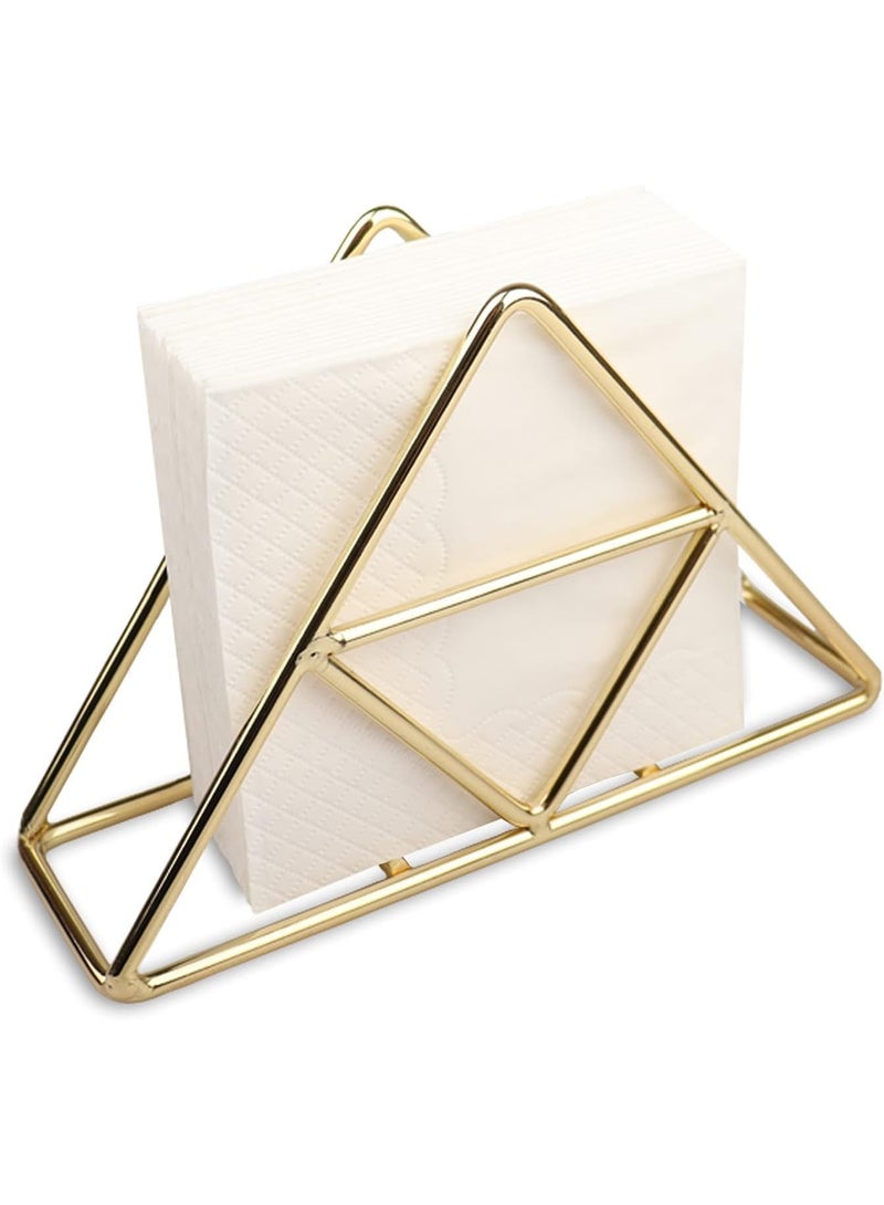 سوفام حامل المناديل للطاولة، حامل الورق المعدني المستقل لسطح المطبخ، منظم ورق المناديل الثقيلة، حامل موزع المناديل المتينة لطاولة الطعام في المطعم المنزلي (ذهبي) - Image 2