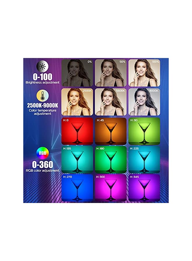 Ulanzi Handheld Light Wand, 360° RGB LED Video Light for Photography, 2000mAh Rechargeable Mini Light Stick for Video Shooting, 2500-9000K Dimmable Camera Light w LCD, Support Magnetic Attraction - Image 3