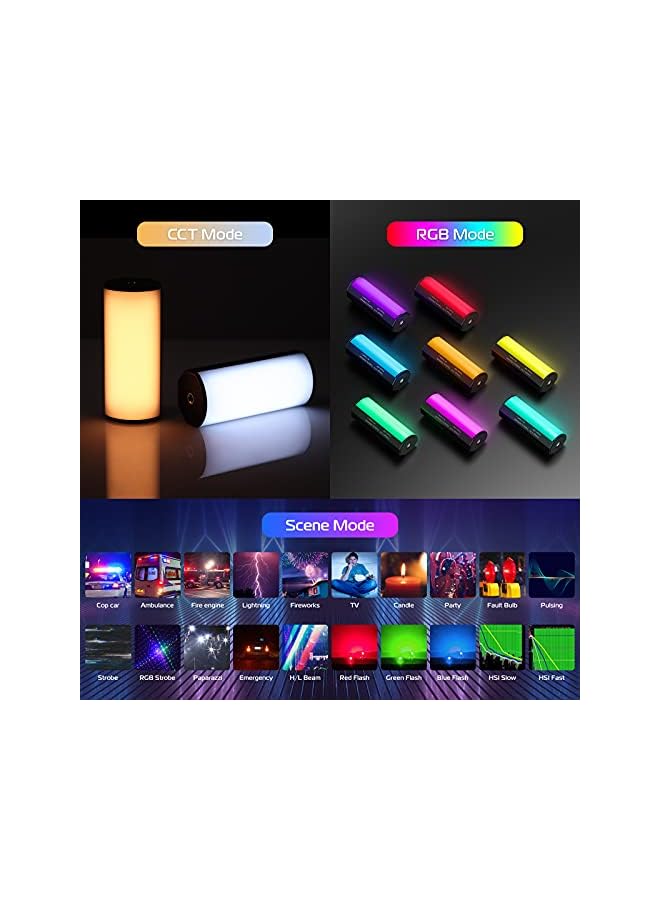 Ulanzi Handheld Light Wand, 360° RGB LED Video Light for Photography, 2000mAh Rechargeable Mini Light Stick for Video Shooting, 2500-9000K Dimmable Camera Light w LCD, Support Magnetic Attraction - Image 2