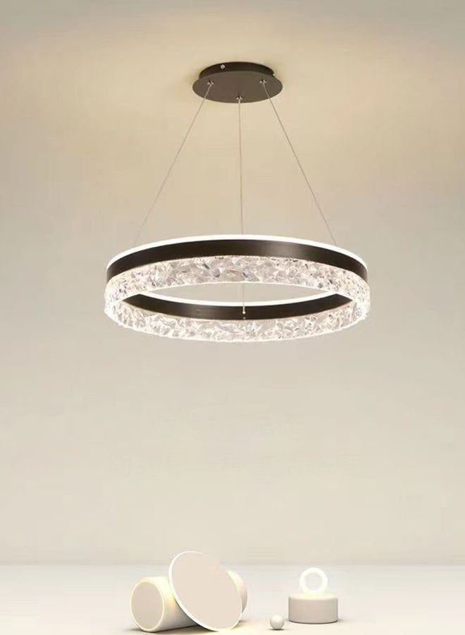 Modern Chandelier Simple Study Round Chandelier LED Light Source Three Color Dimmable Chandelier With Remote Control, Suitable For Living Room Office Cafe Library - Image 5