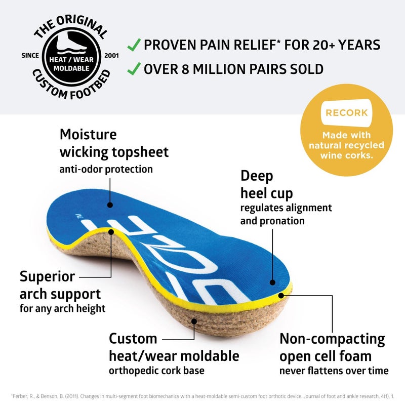 سول الأداء الوحيد الأداء السميك أخمصي النعال الرجال والنساء - الدعم القوس إدراج لصحة القدم والكعب لتخفيف الأحذية تقويم العظام يدرج الرجال والنساء - Image 2