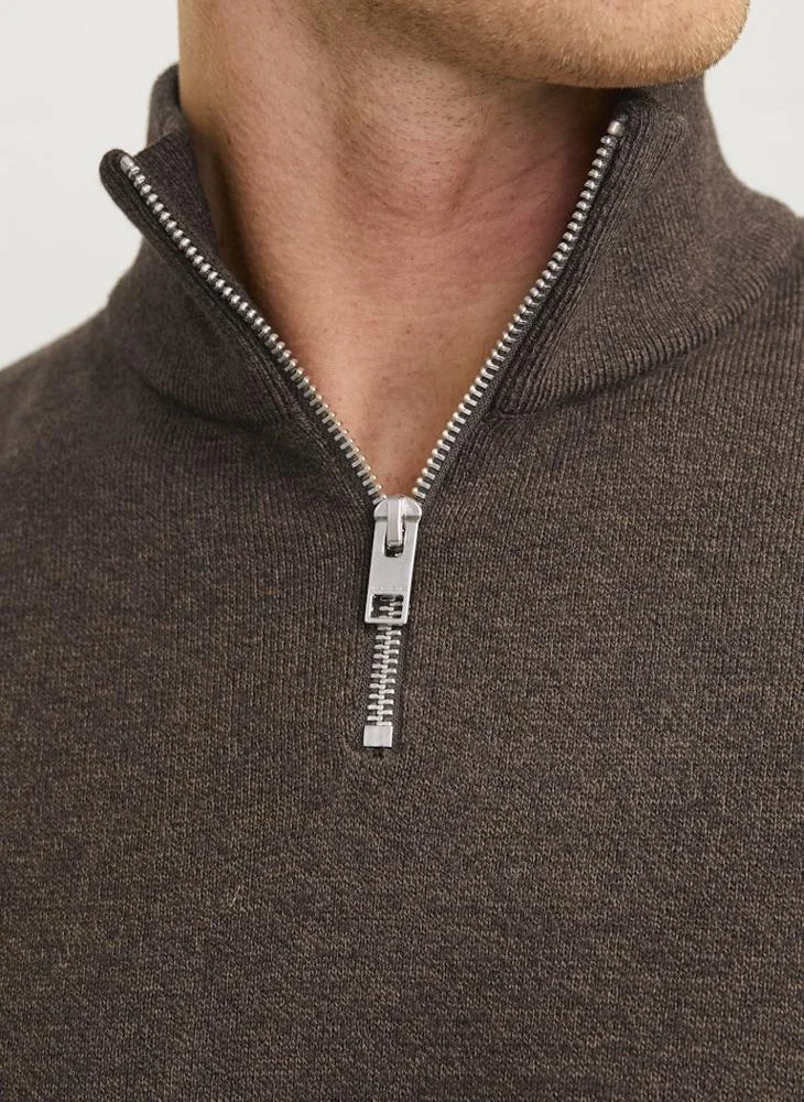 JACK & JONES Jjeemil Knit Half Zip Sweatshirt