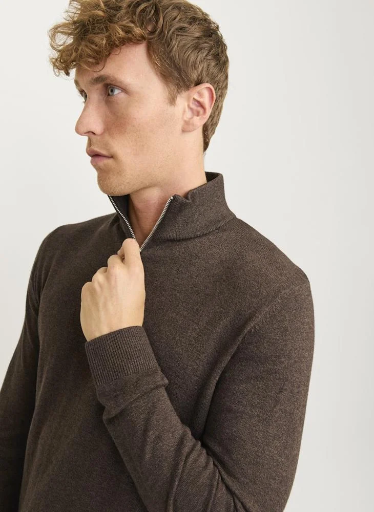 JACK & JONES Jjeemil Knit Half Zip Sweatshirt