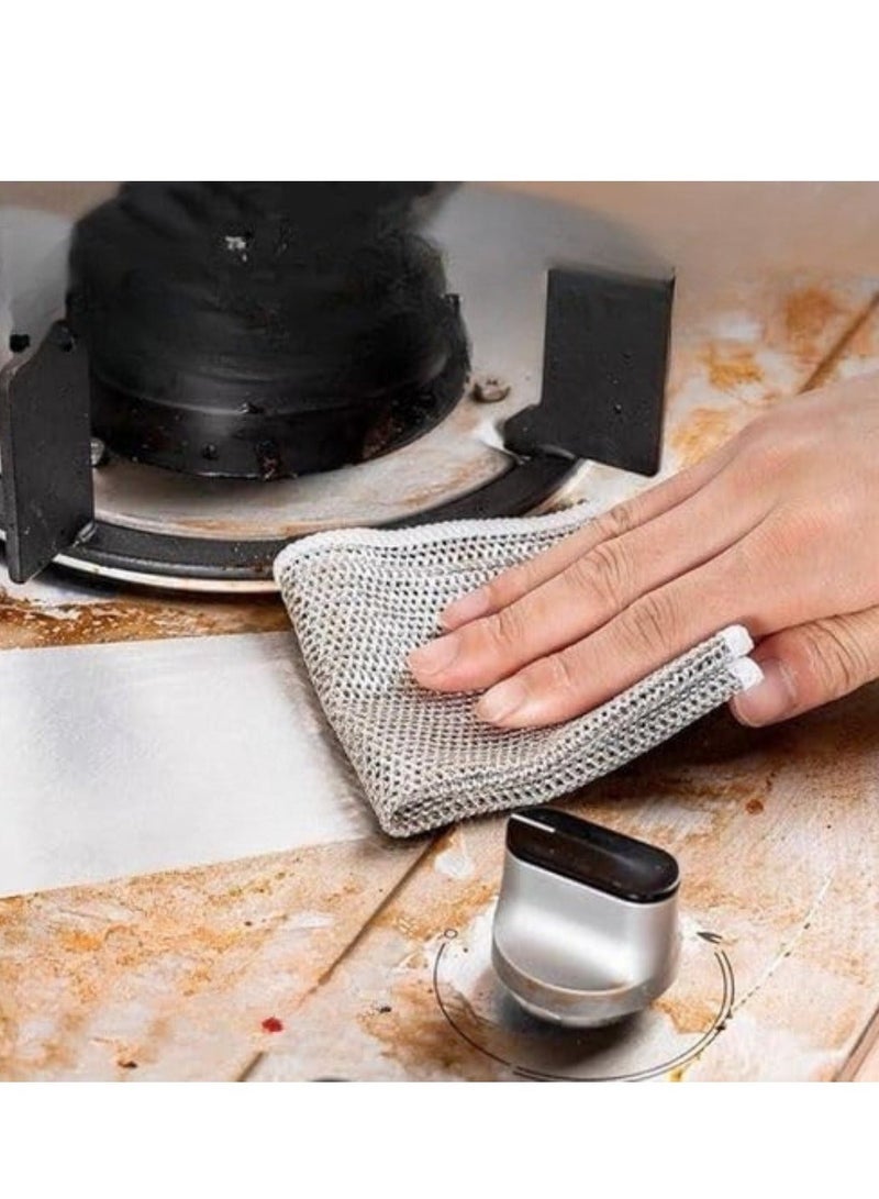 Multi-Purpose Metallic Cleaning Pads – Set of 5 Dishwashing Cloths - Image 3