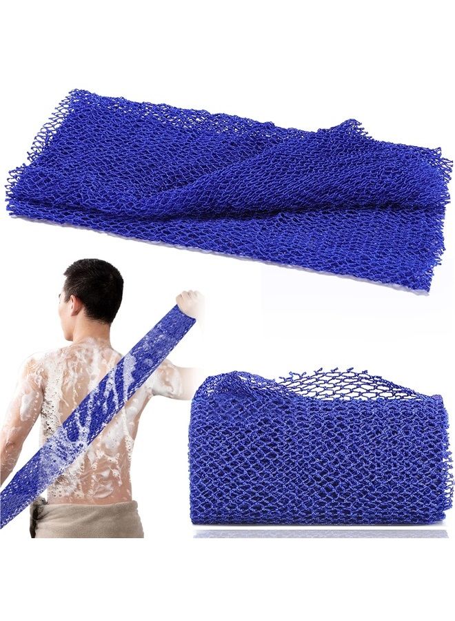 JASSINS African Net Long Bath Net Sponge,JASSINS African Bathing Sponge,Body Exfoliating Long Net Shower Body Scrubber Back Scrubber Skin Smoother,Stretch Length to 66 INCH (Blue) - Image 1