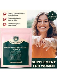 Nutrition Vital Source Nutrition Premium Feminine Balance Gummies for Women’s Health Wellness Immune Support Vegan Gluten Free Hawaiian Pineapple 60 Gummies  - Image 1