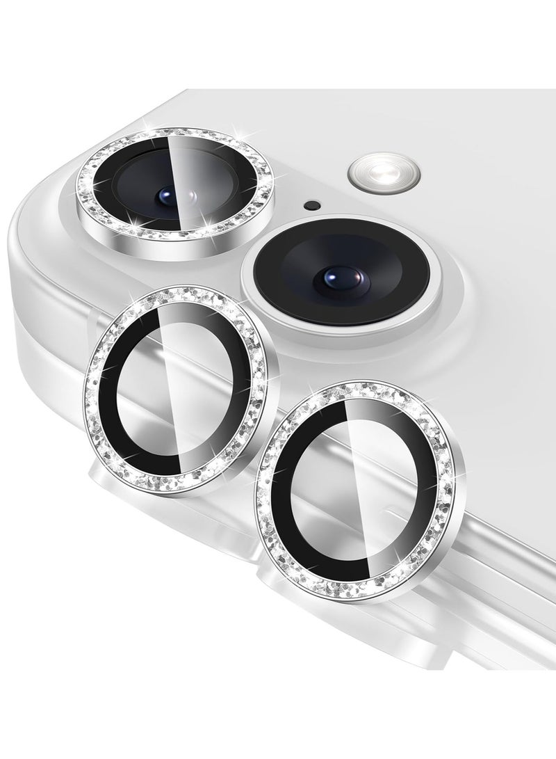 ACLIX Camera Lens Protector for iPhone 16 Plus/iPhone 16, Shatterproof, Ultra-thin Aluminum Alloy Ring, Camera Lens Protective Film, (Glitter White) - Image 1
