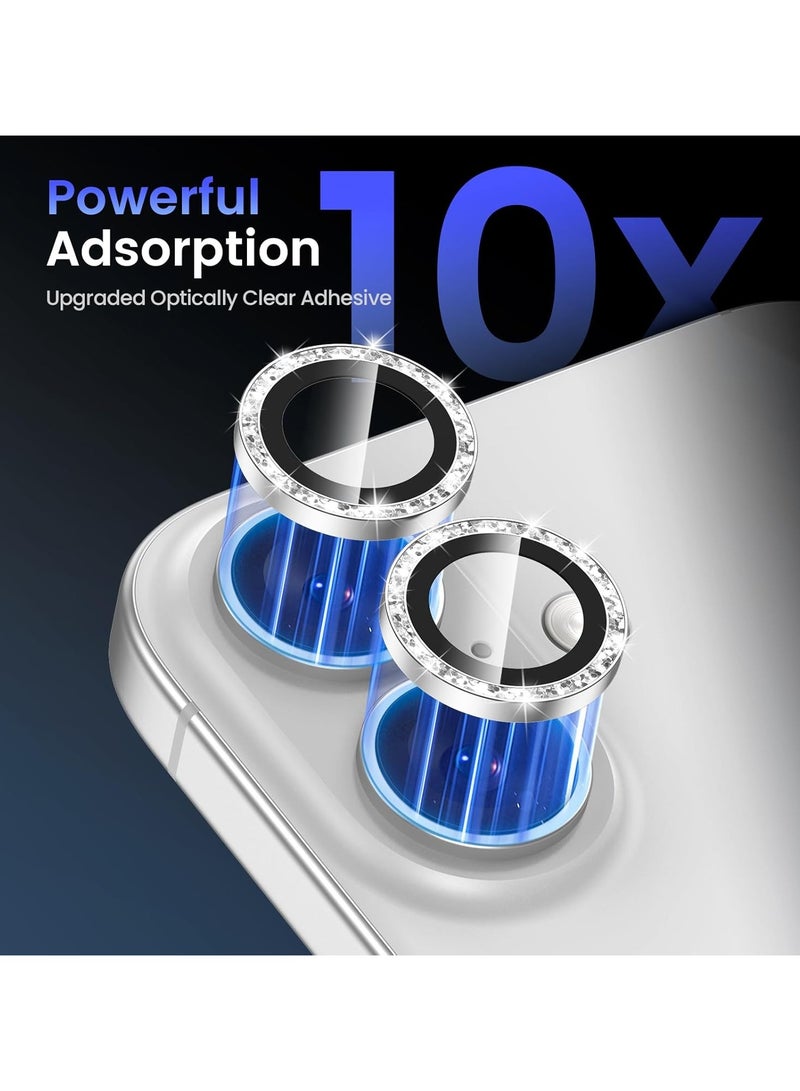 ACLIX Camera Lens Protector for iPhone 16 Plus/iPhone 16, Shatterproof, Ultra-thin Aluminum Alloy Ring, Camera Lens Protective Film, (Glitter White) - Image 3