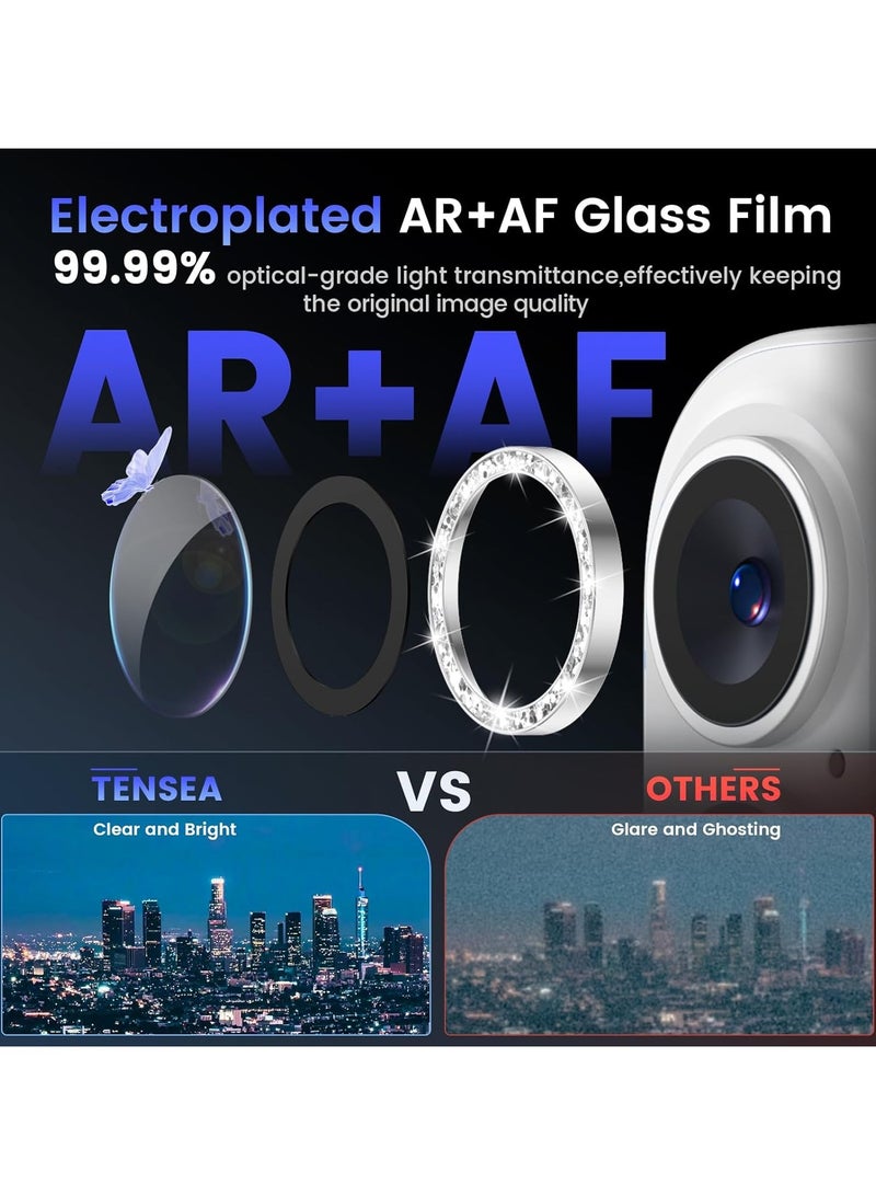 ACLIX Camera Lens Protector for iPhone 16 Plus/iPhone 16, Shatterproof, Ultra-thin Aluminum Alloy Ring, Camera Lens Protective Film, (Glitter White) - Image 4