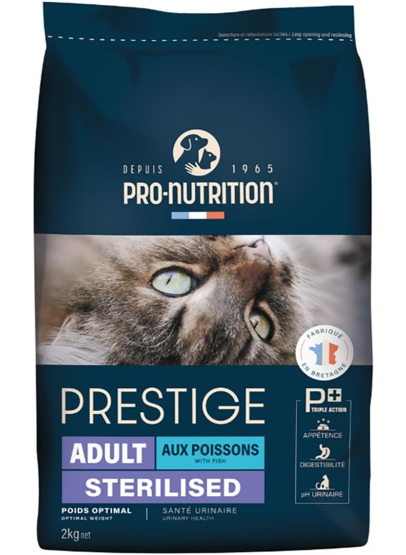 Pro nutrition Prestige Cat Adult Sterilised Fish 2Kg - Image 1