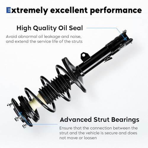 TadaMark Front Complete Struts Assembly w/Coil Spring Shock Absorber Compatible with 2009-2013 Toyota Corolla, 2011-2013 Matrix, Replace for 472598 472597, 4Pcs - Image 4