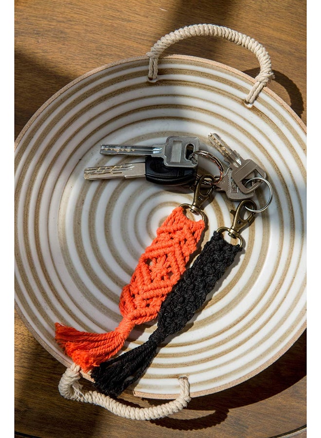 Antikiano Macrame Keychains Boho Macrame Bag Charms with Tassels Car Hanging 3 colors  - Image 3