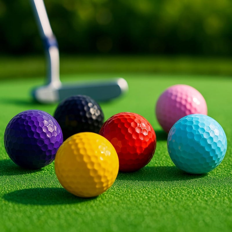Thorza Colored Golf Balls - Multicolored Set of 6, 12, 24 for Kids Mini Golf, Putting Practice and Children Training - Image 2