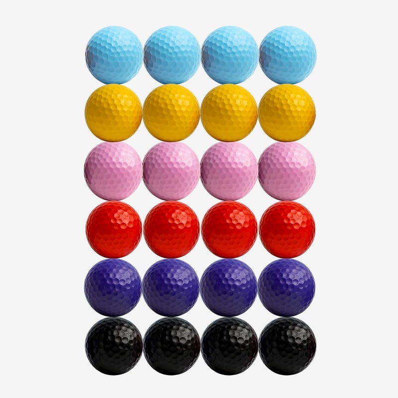 Thorza Colored Golf Balls - Multicolored Set of 6, 12, 24 for Kids Mini Golf, Putting Practice and Children Training - Image 1