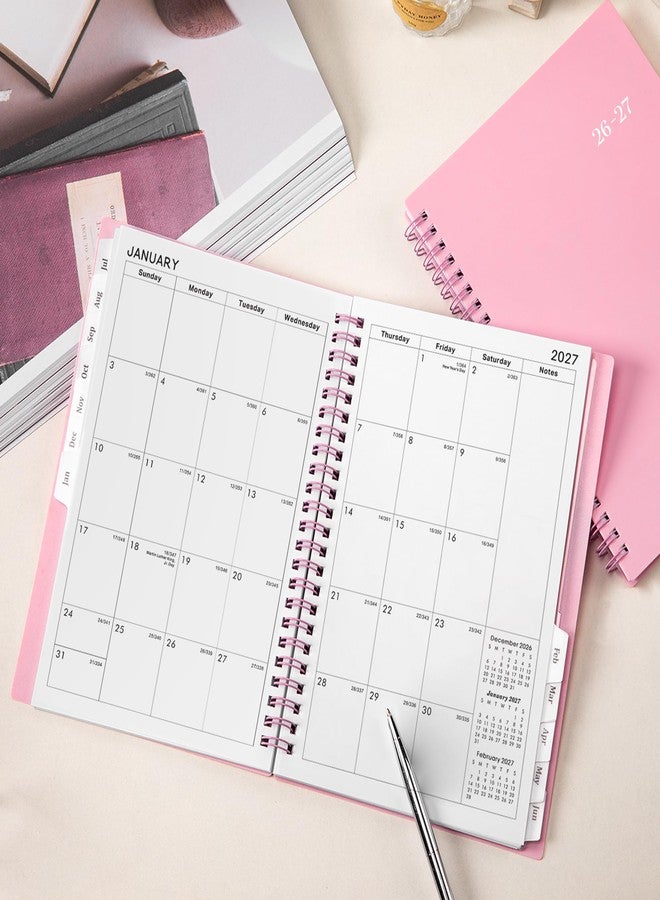 Vondafe Planner 2026-2027- 2026-2027 planner weekly and monthly, Jul. 2026 - Jun. 2027, 6.25" x 8.3", Flexible Cover, A5 Thick Paper, Twin-Wire Binding - Pink - Image 2