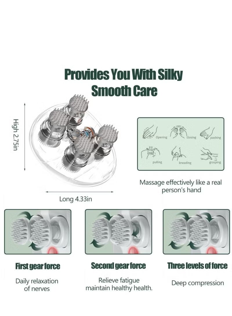 KHAJUL Electric Scalp Massager Multifunctional Waterproof Head Massager With 96 Kneading Nodes Rechargeable Head Scratcher For Hair Growth Stress Relax Relaxing Gifts For Women Men Her(Rose Gold) - Image 5