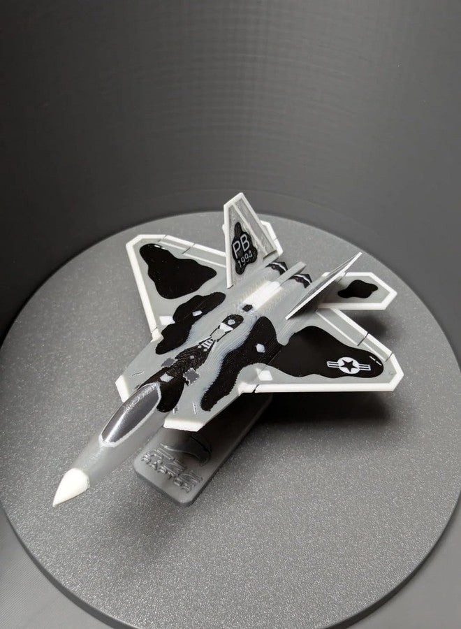 Beoals Aircraft Model, F-22 Raptor Fighter Jet Display Replica, Multicolor Camouflage,Figure Toy - Image 1