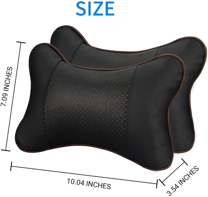 sulfar Pack of 2 car neck pillow breathable auto head neck rest cushion relax neck support headrest comfortable soft pillows for travel car seat & home [black] - Image 2