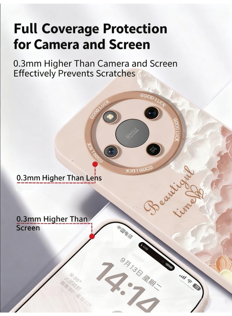 إكس ليفيل جراب هاتف Honor X9d، غطاء حماية مطبوع لطيف، نحيف مقاوم للصدمات، مقاوم للأصفر والخدش، مع حزام هاتف (وردي فاتح) - Image 3