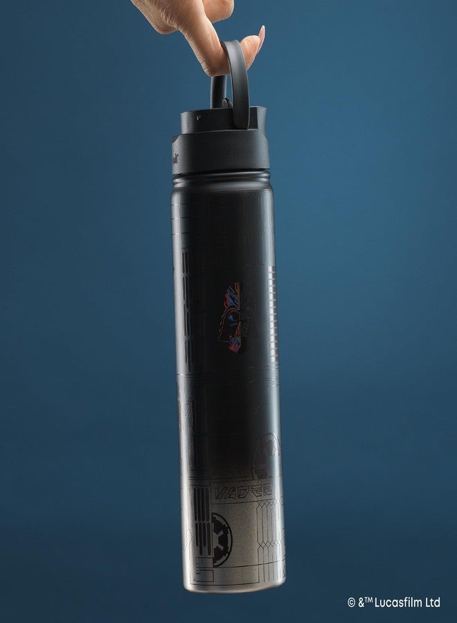 JoyJolt Star Wars Linear Darth Vader Stainless Steel Water Bottle with Flip Straw Lid, 22 oz Vacuum Insulated Water Bottle, BPA-Free Tumbler for Sports and Travel, Star Wars Gifts - Image 5