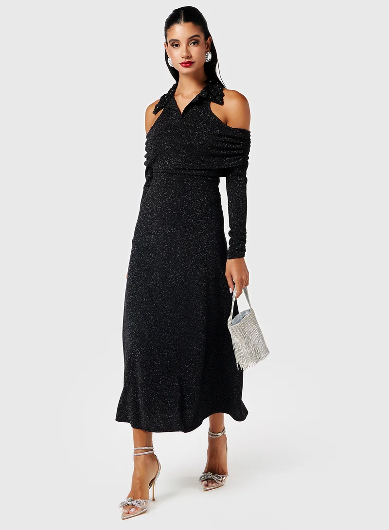 ثريدز باي اجوني Cold Shoulder Midi Dress