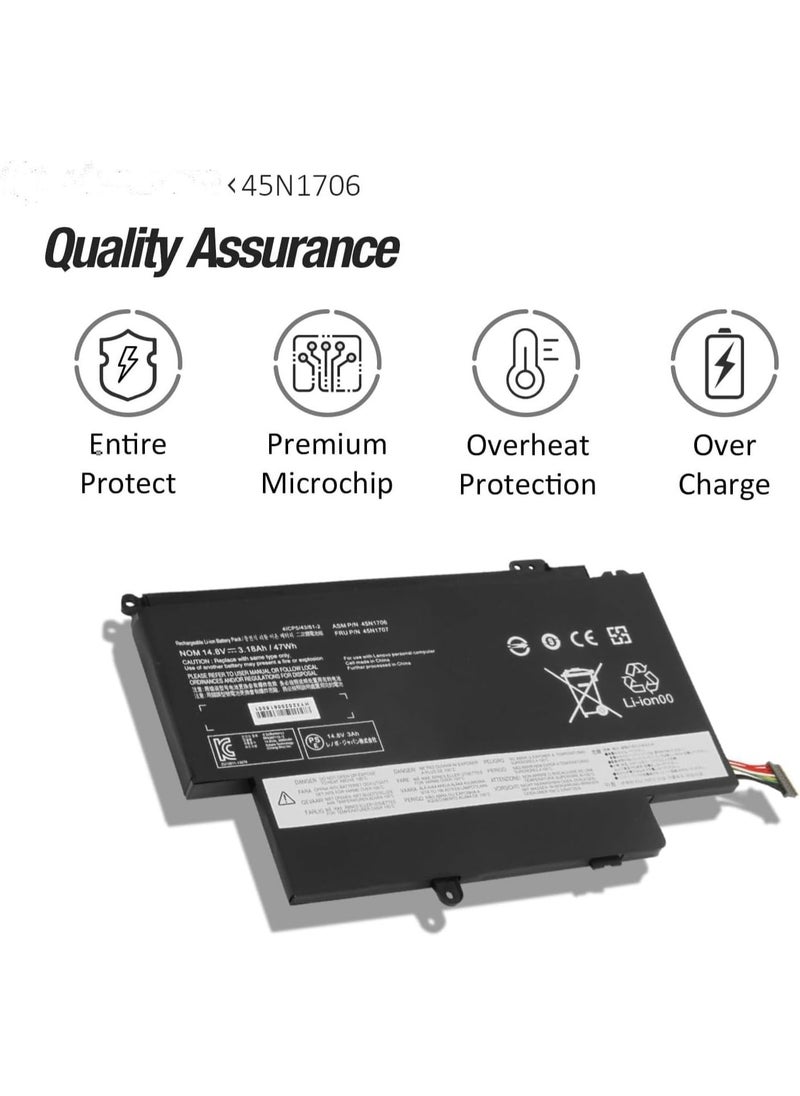 Terabyte REPLACEMENT 14.8V 47Wh/3180mAh/8-Cell 45N1704 45N1705 45N1706 Laptop Battery Compatible for Lenovo ThinkPad S1 Yoga/ThinkPad Yoga 12 S1-S240 S1-120 Series Type 20DL  - Image 4