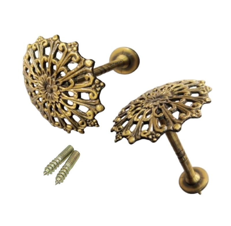 QZibeva Vintage Style Hold Backs Curtain Hold Backs Buckle Decorative Hooks Tiebacks Tassel Holder Bronze 2 Piece 918 - Image 1