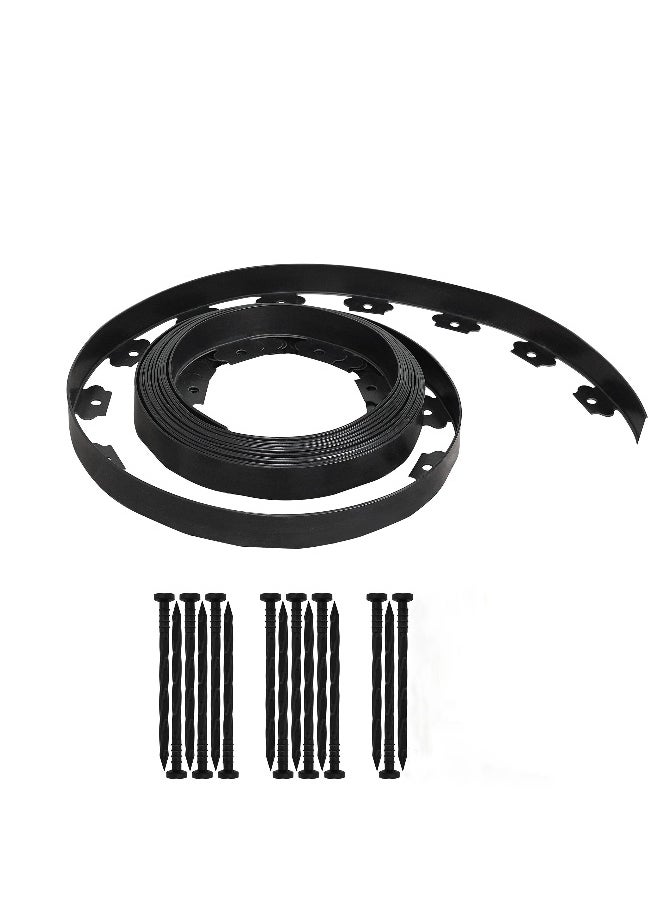 Generic Landscape Edging Kit, No Dig Landscape Edging, About Long 16ft/5m Edging Coil Comes with 15 Pcs Spikes,  No Dig Lawn Border Design  - Image 1