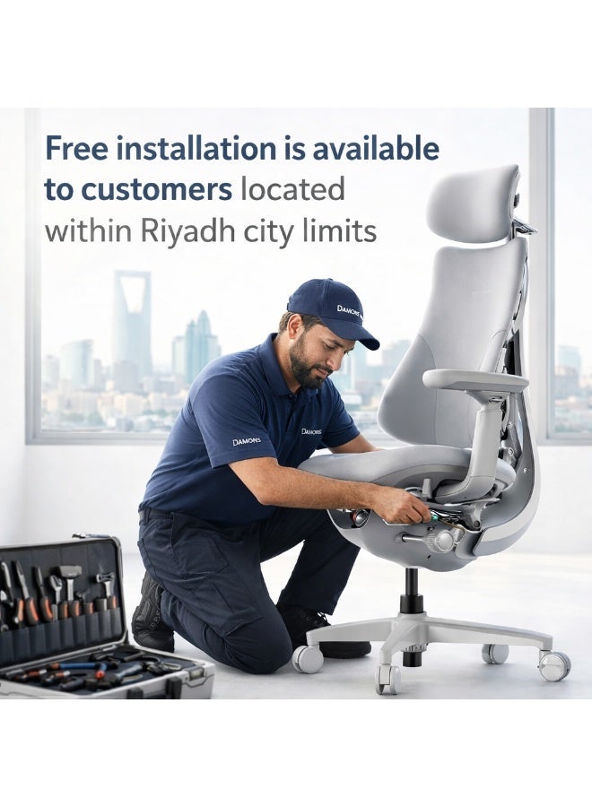 LiberNovo Ergonomic Office Chair - Comfy Adjustable Desk Chair with Adaptive Lumbar Support, 160° Recline & Built-in Spine Stretch for Back Comfort, Home Office Long Hours Use, 48cm Version Grey - Image 3