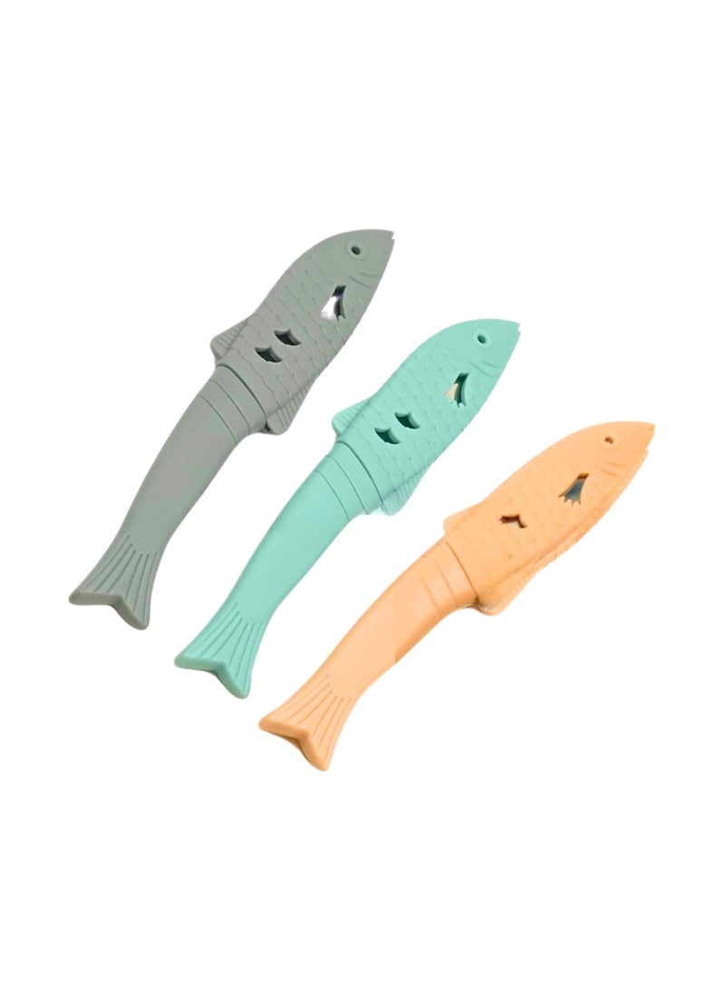 Liying 02Pcs Professional Chef Knife Fish Design Food Fruit Paring Knife Kitchen Tool Utensil For Vegetable Fruit Carving Knife (Multicolour)  - Image 1
