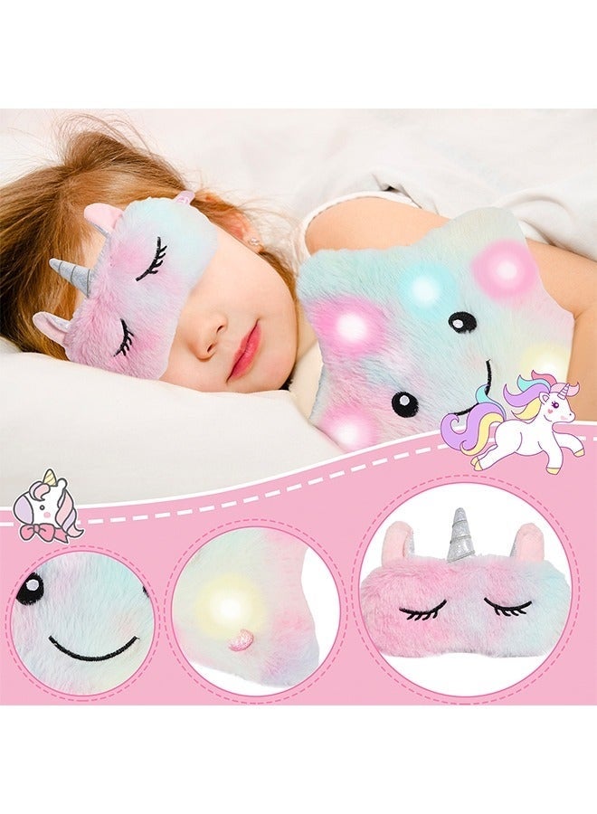 مجموعة هدايا يونيكورن للبنات من 4-12 سنة – 10 قطع ألعاب يونيكورن سحرية مع وسادة نجمة LED، كوب معزول، دفتر يوميات، قناع للعين، أساور وعصابة رأس – هدايا أعياد الميلاد ويوم الطفل والعطلات - Image 3