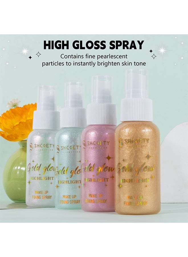 SHCOETY Gold Glow Highlight,Body Glitter Spray, Perfect Body Liquid Luminizer Illuminator for Hair and Body Glitter Spray # 01 - Image 3