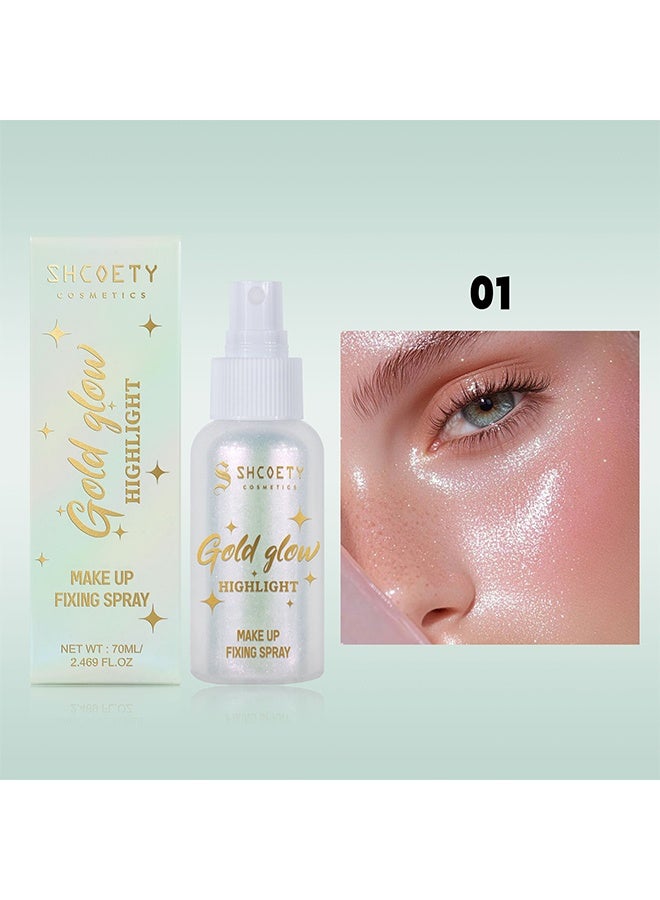 SHCOETY Gold Glow Highlight,Body Glitter Spray, Perfect Body Liquid Luminizer Illuminator for Hair and Body Glitter Spray # 01 - Image 2
