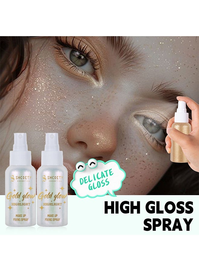 SHCOETY Gold Glow Highlight,Body Glitter Spray, Perfect Body Liquid Luminizer Illuminator for Hair and Body Glitter Spray # 01 - Image 4
