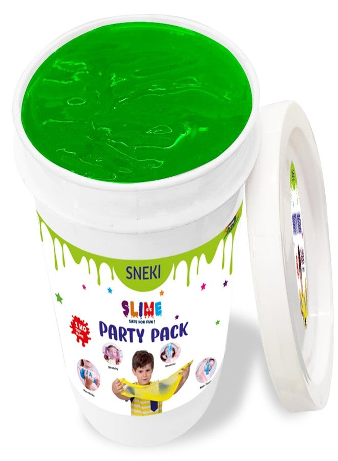 SNEKI (1 Kg Green Slime) Fruit Scented Big Slimy Slime Gel Jelly Putty Toy Slime Bucket kit Set Toys for Girls Boys Kids Slime Toy Gift - Image 1