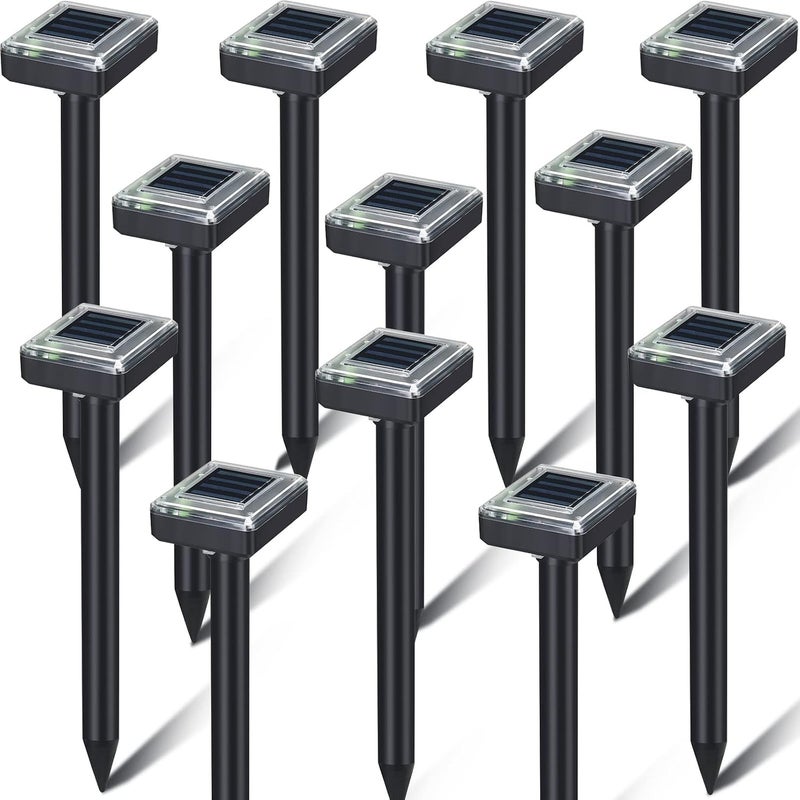 كيت ام اي بي Solar Mole Repellent Ultrasonic Mole Repellent Solar Powered Outdoor Powered Sound Wave Deterrent for Lawn Garden for Snakes Moles Gophers Groundhogs Voles and Other Burrowing Mice (12, Large) - Image 1
