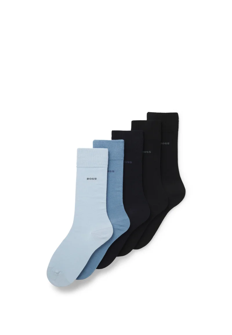 Five-pack of regular-length socks in a cotton blend