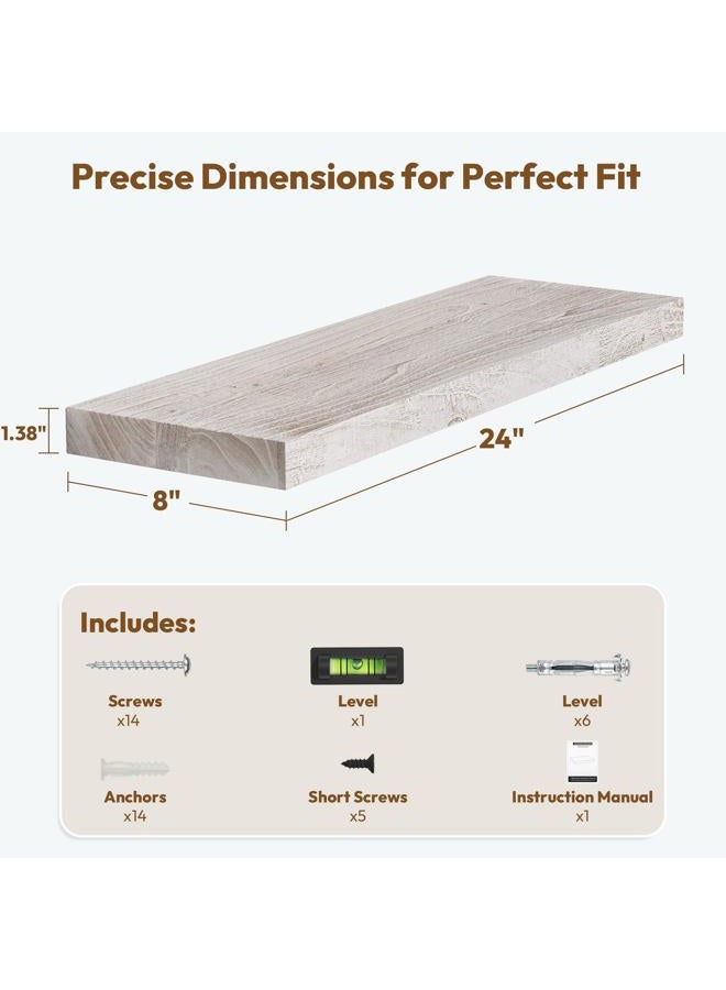 Vivelove Floating Shelves for Wall, Bathroom Shelves Wall Mounted for Kitchen, Bedroom, Bathroom Storage Over Toilet, Wall Shelves with Invisible Bracket,Hanging Book Shelf for Wall Home Decor Living Room - Image 2