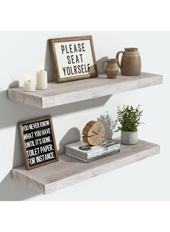 Vivelove Floating Shelves for Wall, Bathroom Shelves Wall Mounted for Kitchen, Bedroom, Bathroom Storage Over Toilet, Wall Shelves with Invisible Bracket,Hanging Book Shelf for Wall Home Decor Living Room - Image 1