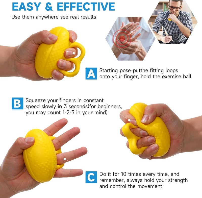 Fanwer Finger Ball Exerciser Grip Ball for Hand Strengthening and Stress Relief - Image 5