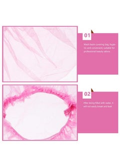Baluue 300Pcs Washbasin Bag Salon Bowl Liner Soaking Products Care Wash Basin Liners Spa Supplies For Salon Basin Wrapping Bag Pe Elastic Mouth Bath Mat Pink, Basin Diameter Within 9.84Inch /25Cm  - Image 5